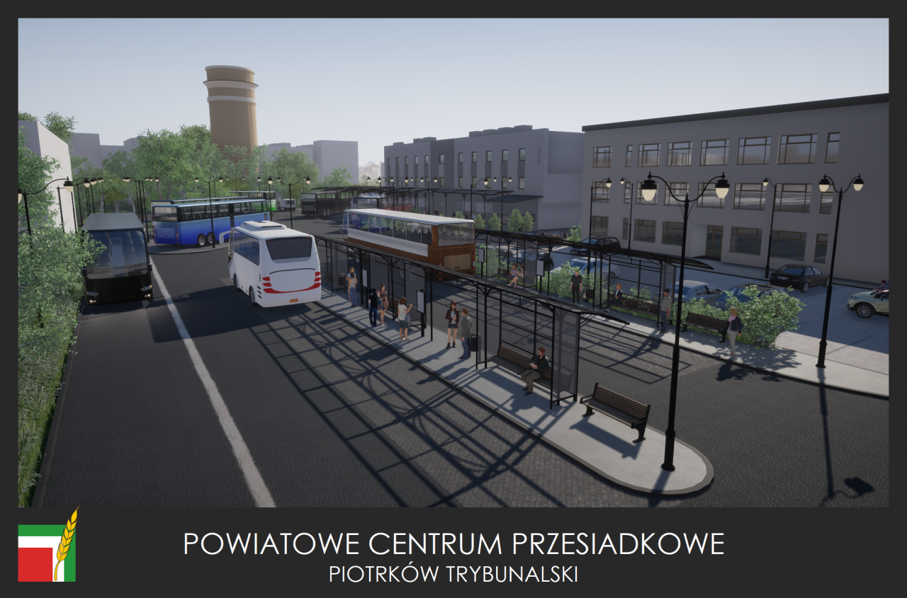 Wizualizacja Powiatowego Centrum Przesiadkowego w Piotrkowie Trybunalskim