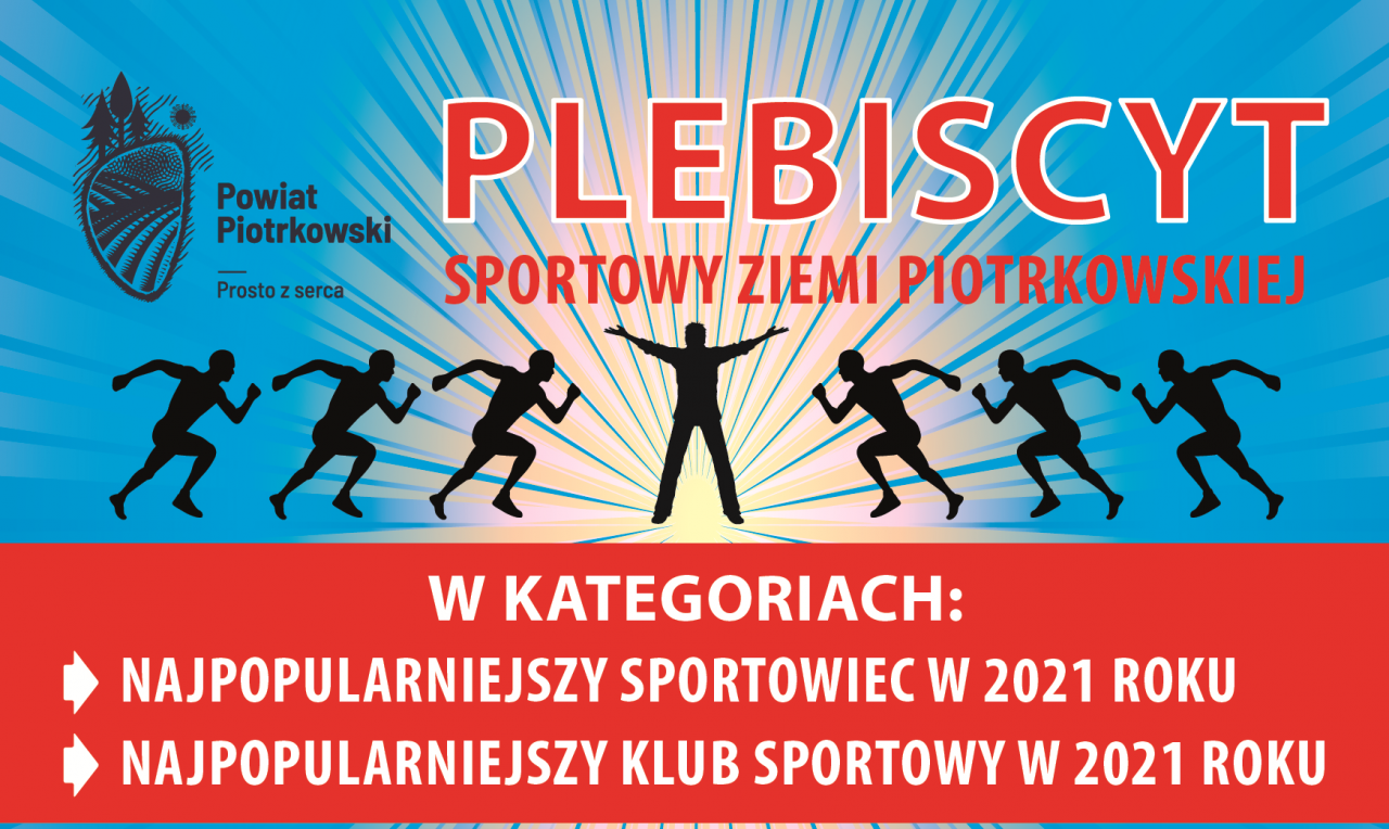 Nagłówek plakatu informującego o Plebiscycie na Sportowca Ziemi Piotrkowskiej