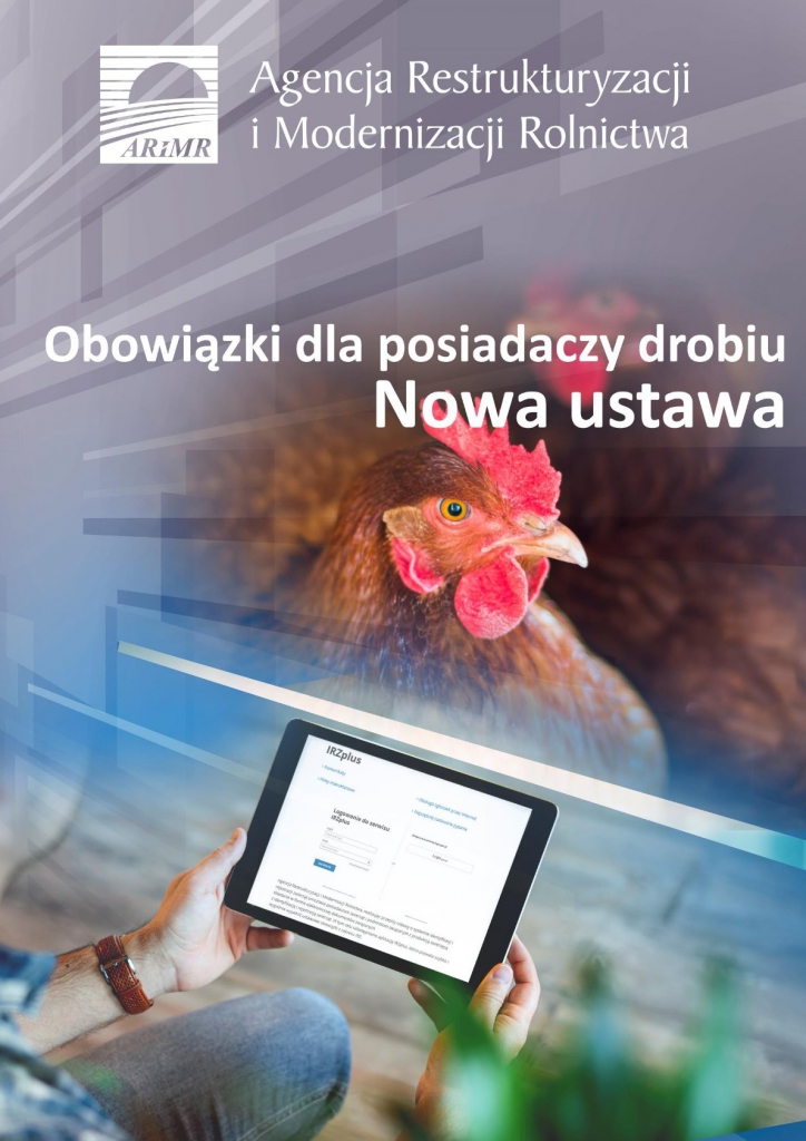 Grafika przedstawiająca kurę.Agencja Restrukturyzacji i modernizacji rolnictwa. Obowiązki dla posiadaczy drobiu. Nowa ustawa.