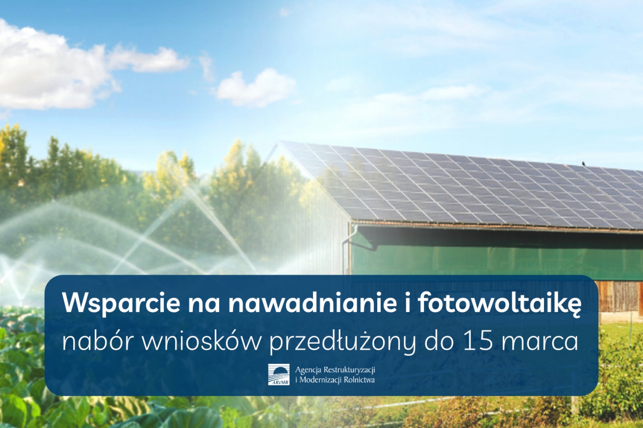 grafika przedstawia dom niebo obszar zielony Wnioski na nawadnianie i fotowoltaikę – nabór przedłużony do 15 marca
