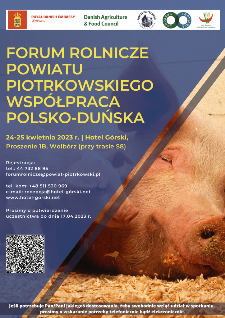 Plakat informacyjny dotyczący Forum Rolniczego Powiatu Piotrkowskiego. Treść w artykule. 