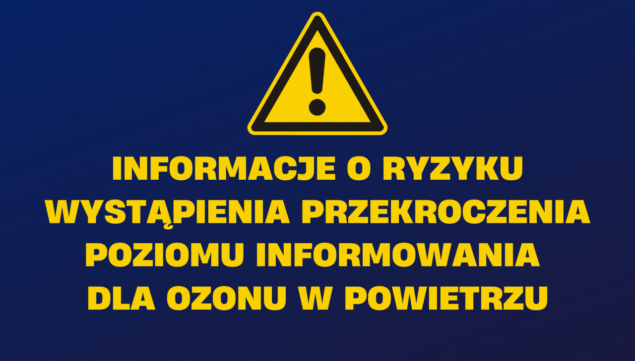Grafika ostrzegająca przed przekroczeniem poziomu informowania dla ozonu w powietrzu