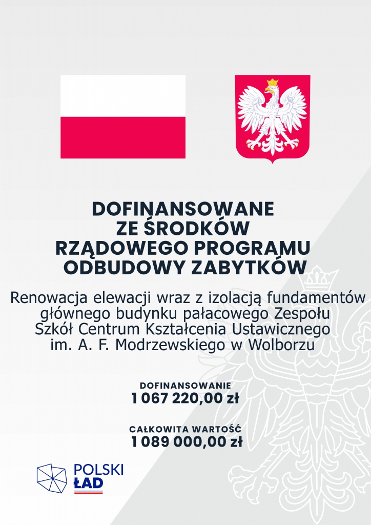 Plakat informująco-promujący projekt realizowany przez Powiat Piotrkowski.